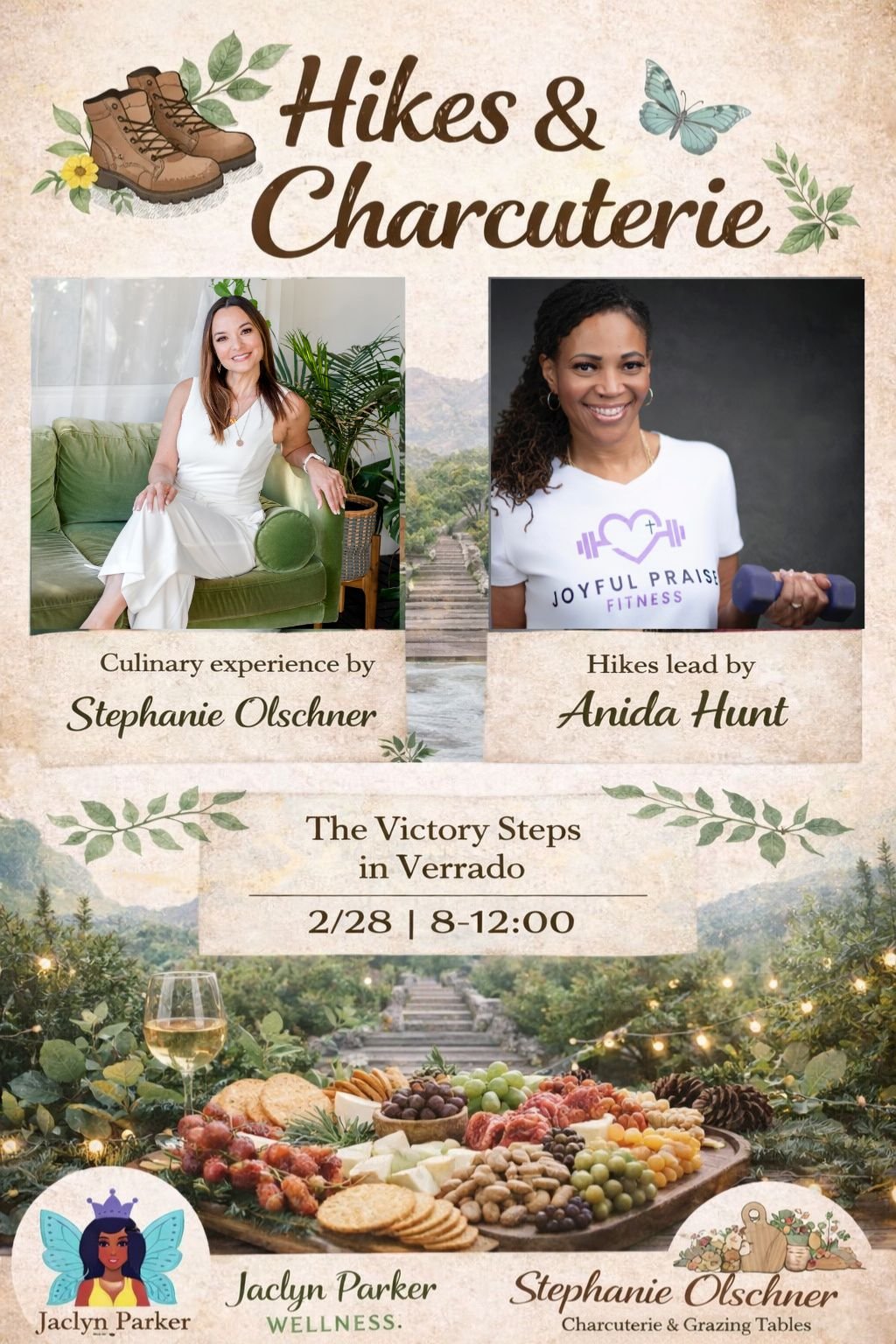 Flyer for the Hikes and Charcuterie event